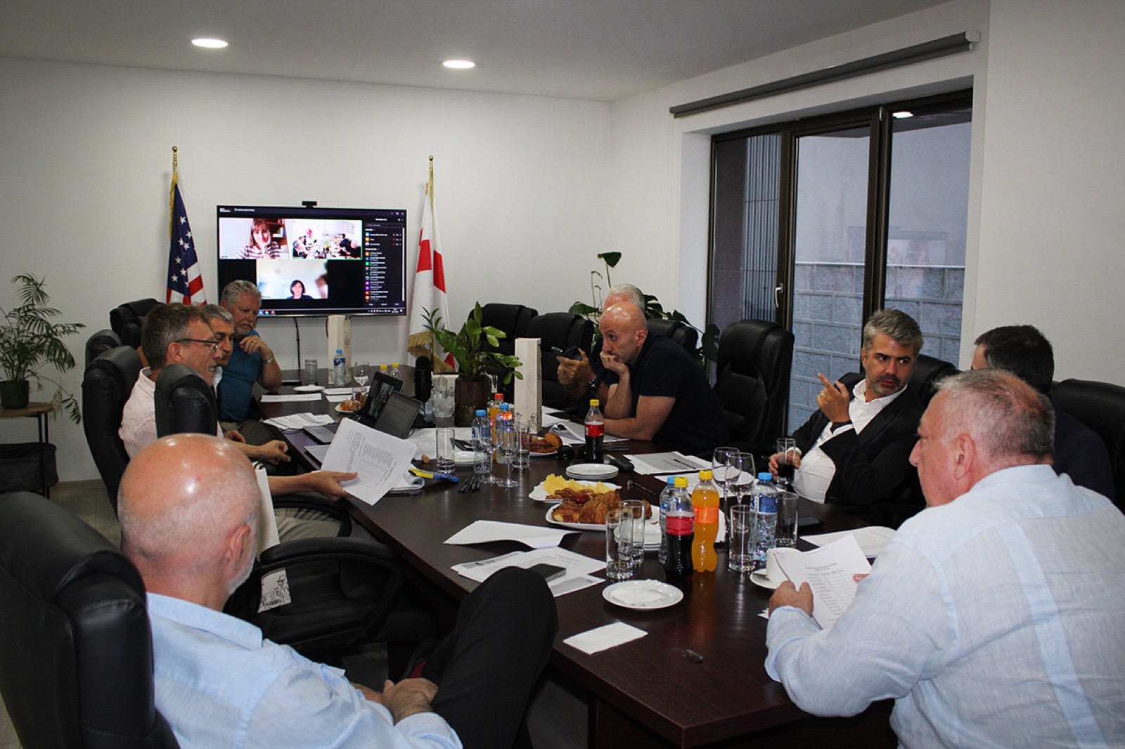 A board meeting around a table